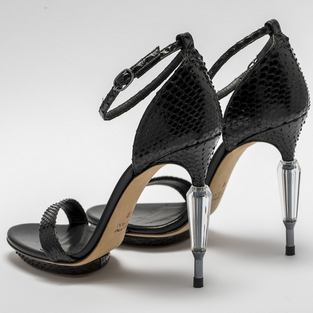 Crystal All Black in Python and Black Rhodium Heel